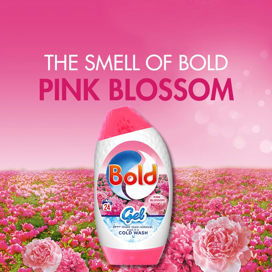 Bold Laundry Detergent Gel Liquid For Clothes Pink Blossom Fragrance 24W 840ml