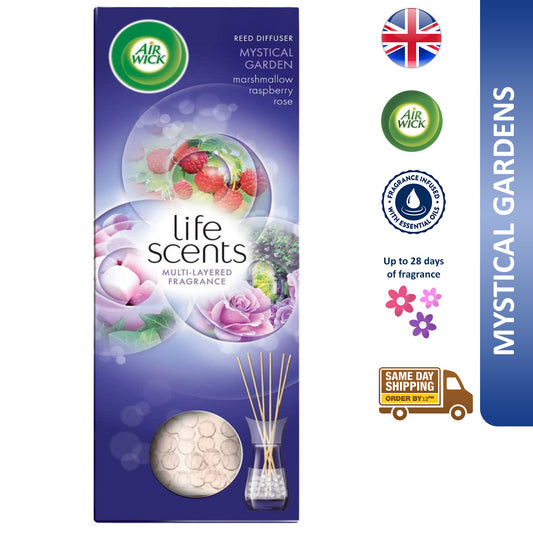 Air Wick Reed Diffuser Home Freshener Scented Natural Oil Mystical Garden 30ml