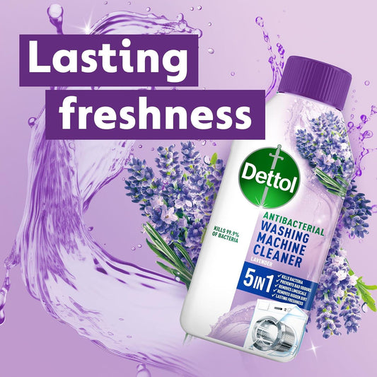 Dettol Washing Machine Cleaner Lavender Fresh Floral Scent Liquid 250ml