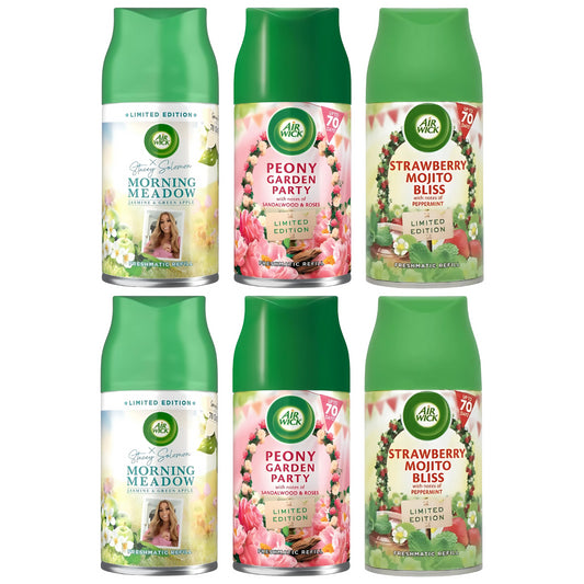 Air Wick Freshmatic Refill 250ml Bundle | Strawberry Mojito Bliss, Peony Garden Party, Morning Meadow