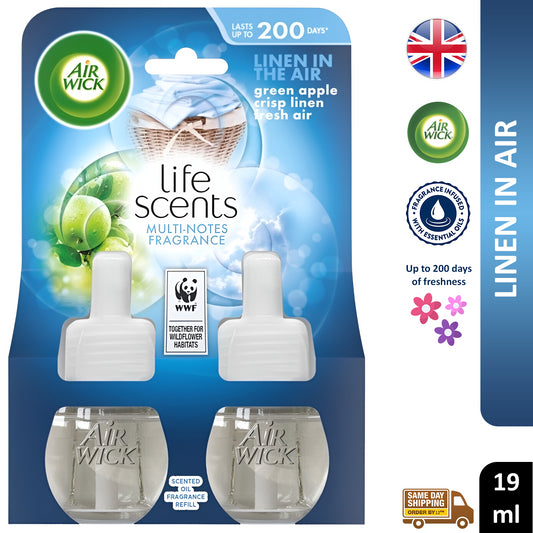 Airwick Electric Plugin Scented Oil Refills Air Freshener Linen In The Air 19ml