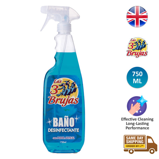 3 Witches Bathroom Disinfectant Spray Surface Cleaner Kill Germs 750ml