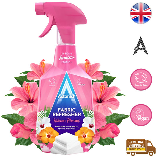 Astonish Fabric Refresher Spray Freshening Clothes Hibiscus Blossom Scent 750ml