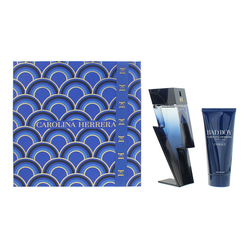 Carolina Herrera Bad Boy Cobalt 2 Piece Gift Set: EDT 100ml, Shower Gel 100ml