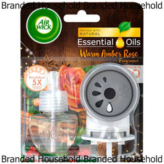 Air Wick Plug In Refills Air Freshner Warm Amber Rose Diffuser Scent Oil 19ml X1