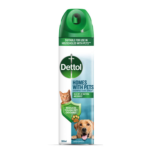 Dettol Pets Disinfectant Spray Odour Remover Disinfect Surface 300ml