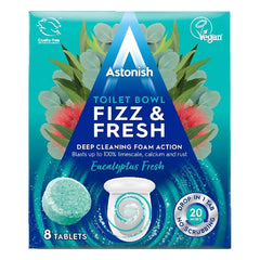 Astonish Toilet Bowl Fizz & Fresh Eucalyptus Fresh Deep Cleaning Foam 8 Tablets