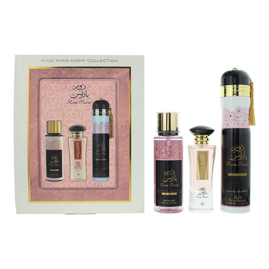 Ard Al Zaafaran Rose Paris Night 3 Piece Gift Set