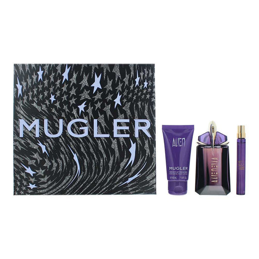 Mugler Alien 3 Piece Gift Set: Eau de Parfum 60ml + EDP 10ml, Body Lotion 50ml