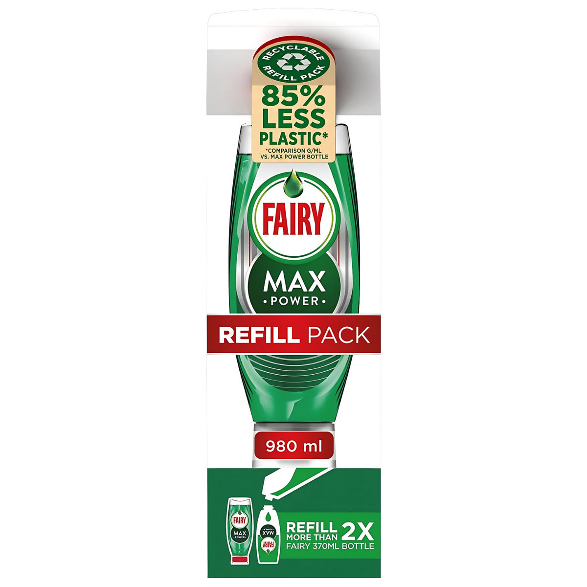 Fairy Max Powerful Grease Cutting Action Original Washing Up Liquid Refill 980ml