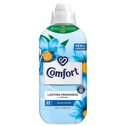 Comfort Fabric Conditioner Long Last Fragrance 33 Washes Blue Skies 990ml