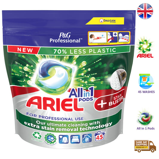 Ariel All In 1 Pods Stain Buster Laundry Detergent Liquid Capsule Tablet 45 Wash