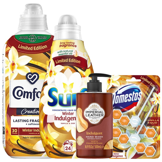 Winter Indulgence Bundle Pack Fabric Conditioner Detergent Toilet Rim Hand Wash