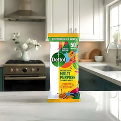 Dettol Fruity Fiesta Anti Bacterial Surfaces Kitchen Bathroom Cleaning 50 Wipes
