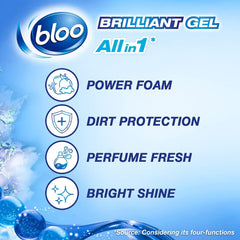 Bloo All In 1 Brilliant Toilet Gel Rim Block Cleaner Freshener Arctic Ocean 42G