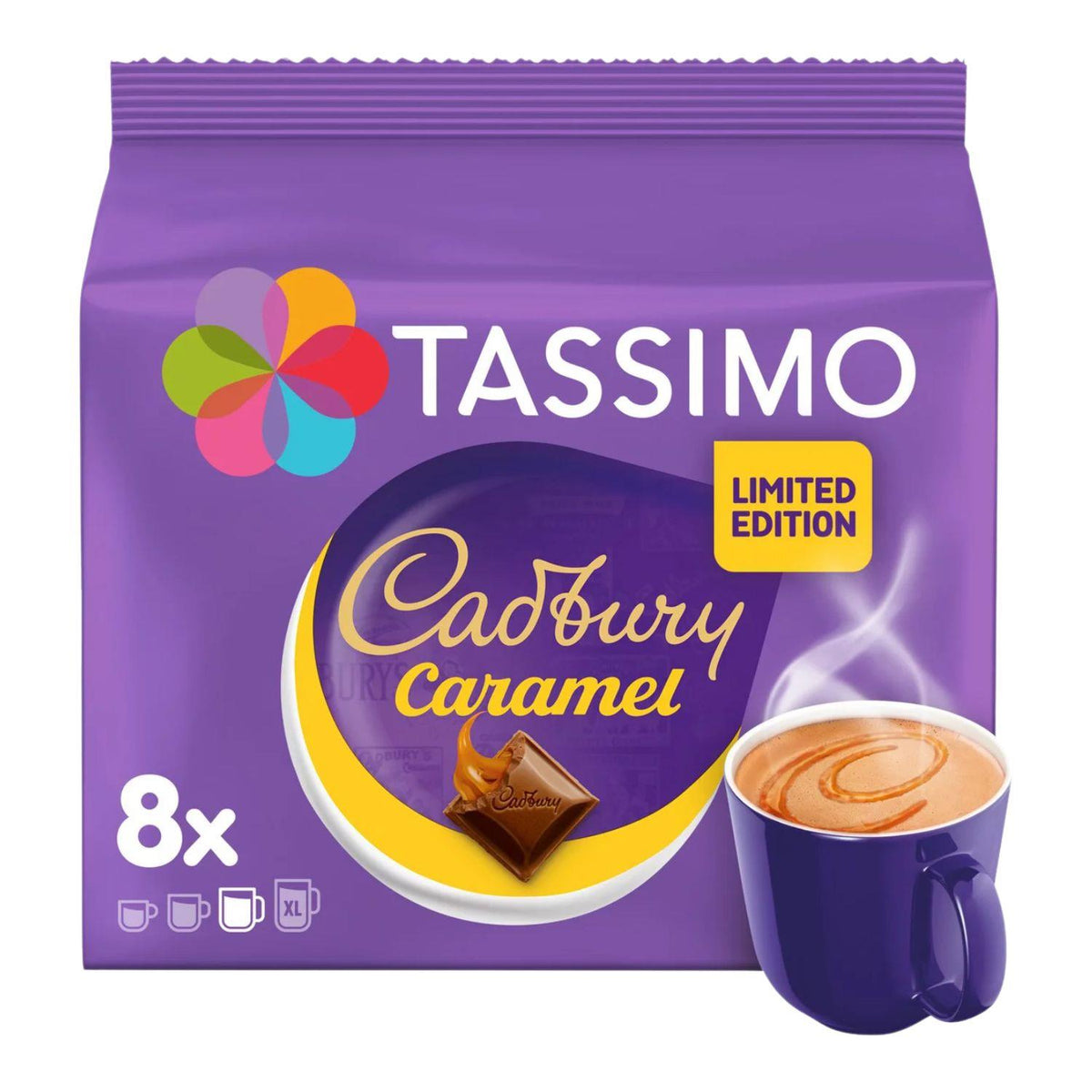 Tassimo Instant Hot Chocolate Pods Cadbury Caramel (8 Drinks) Just Add Water