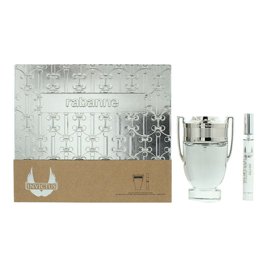 Paco Rabanne Invictus 2 Piece Gift Set: Eau de Toilette, Eau de Toilette