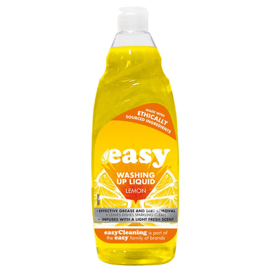 Easy Dish Washing Up Liquid Kitchen Soap Removes Grease Dirt 500ml - Lemon