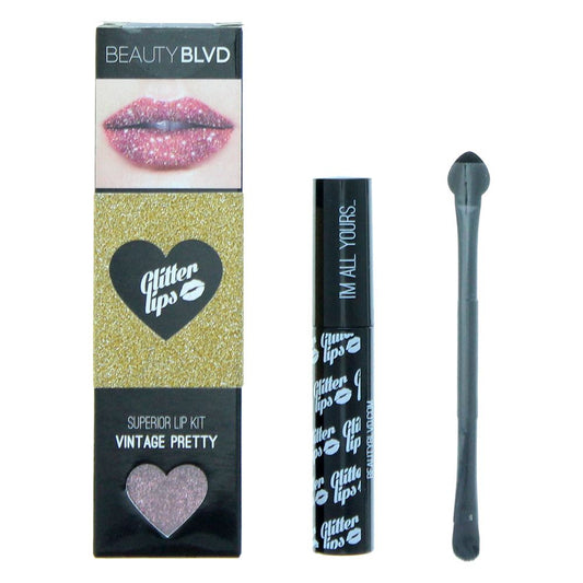 Beauty Blvd Glitter Lips Vintage Pretty 3 Piece Gift Set