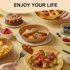 Air Fryer Disposable Non-Stick Baking Steamer Liner Paper Parchment Round 50Pcs