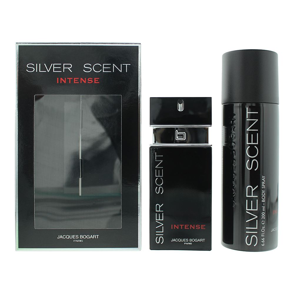 Jacques Bogart Silver Scent Intense 2 Piece Gift Set:EDT 100ml, Body Spray 200ml