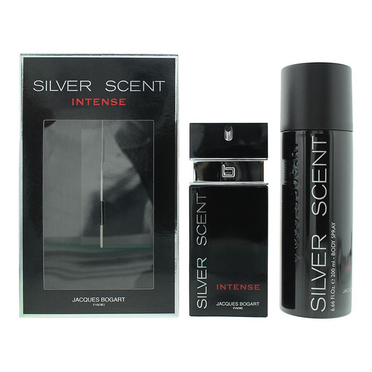 Jacques Bogart Silver Scent Intense 2 Piece Gift Set:EDT 100ml, Body Spray 200ml