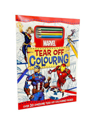 Marvel Tear Off Colouring Book Favourite Characters For Kids Children Boys Girls