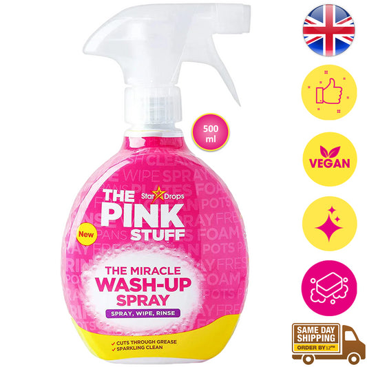 The Pink Stuff Washing Up Spray Degrease Dish Surface Dirt Cleaner Remover 500ml