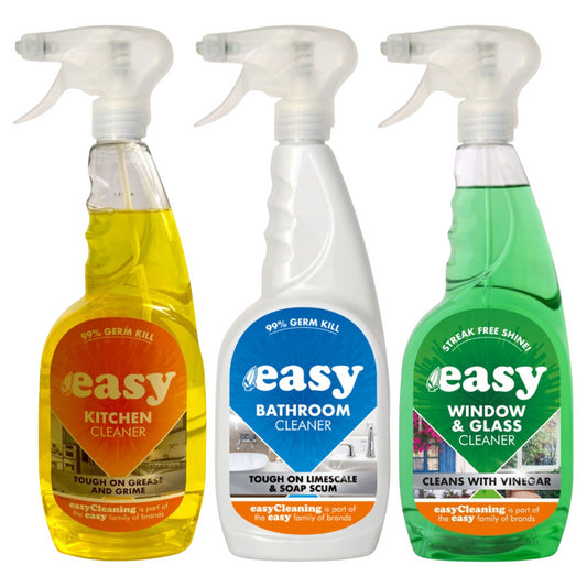 Easy Bathroom Kitchen Window Glass Multi Purpose Cleaner Spray 750ml Bundle Set