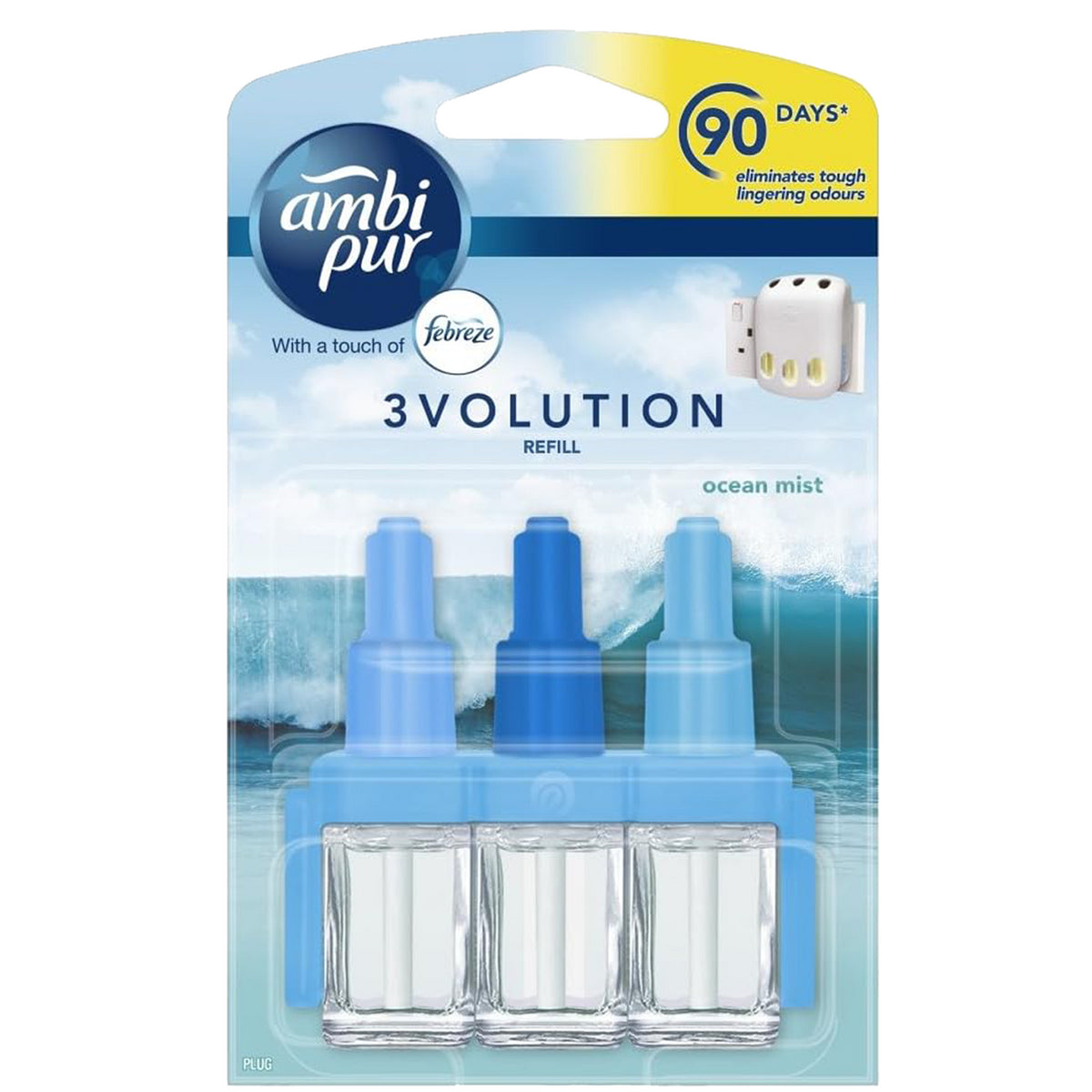 Ambi Pur 3Volution Diffuser Refills Home Air Freshener Plug In Ocean Mist 20ml
