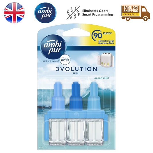 Ambi Pur 3Volution Diffuser Refills Home Air Freshener Plug In Ocean Mist 20ml