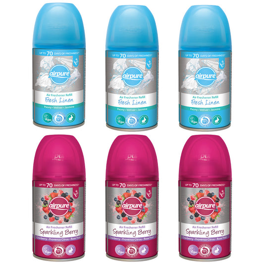 Airpure Air Freshener Refill Home Room Office Fragrance Spray 250ml Bundle Set