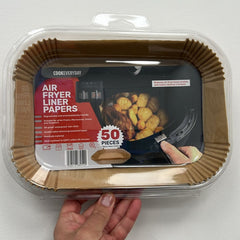 Air Fryer Disposable Non-Stick Baking Steamer Rectangle 50Pcs Paper Parchment