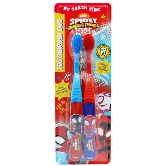 Spidey Friends Toothbrush Duo Super Soft Bristles Gentle Little Teeth Cleaning