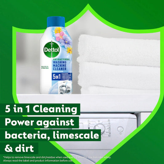Dettol Spring Blossom Washing Machine Cleaner Removes Limescale Bad Odours 250ml