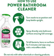 Zoflora Power Bathroom Soap Scum Remover Spray Sweet Freesia & Jasmine 800ml