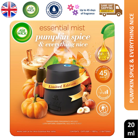 Airwick Essential Mist Diffuser Refill Freshener Pumpkin Spice Everything Nice