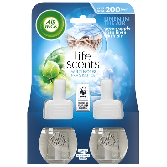 Airwick Electric Plugin Scented Oil Refills Air Freshener Linen In The Air 19ml