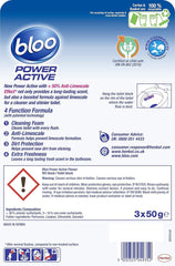 Bloo Power Active Toilet Rim Block Freshener Anti Limescale 3 Pack Flower 50G