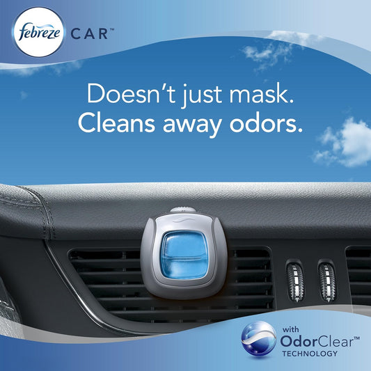 Febreze Car Air Freshener April Fresh Clip Lasting Fragrance Liquid 2ml