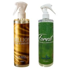 La Lucca Forest & Billion Room & Linen Spray Air Freshener Bundle 400ml