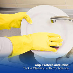 Elbow Grease Household Large Rubber Gloves Strong Non Slip Durable Washing Up