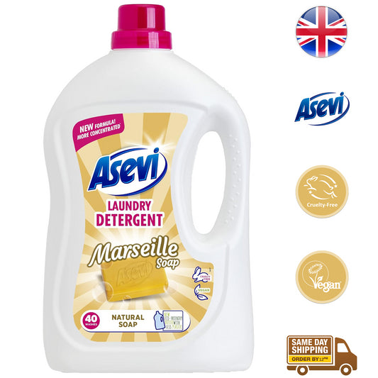 Asevi Laundry Detergent Washing Liquid Fabric Stain Remover Marseille Soap 2.28L