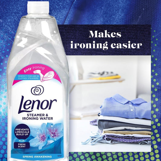 Lenor Clothes Steamer & Ironing Water Prevent Limescale Spring Awakening 1L