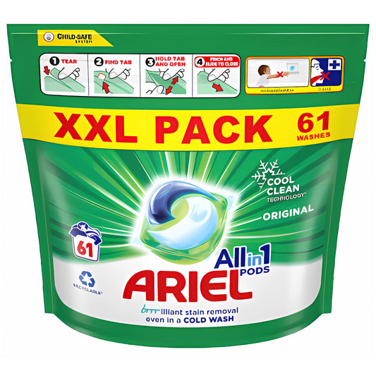 Ariel All In 1 Pods Original For Laundry Clothes Fabric Stain Remover 61W