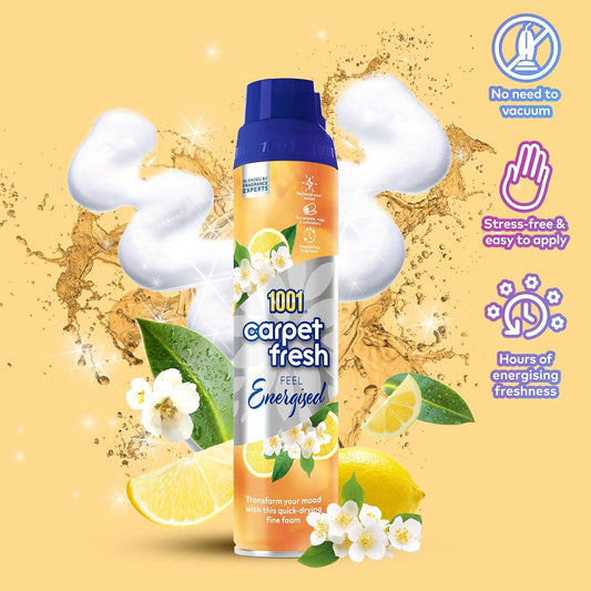 1001 Carpet Fresh Foam Spray Long Freshness Spring Feel Energised 300ml