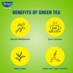 Tetley Tea Green Tea Bags Pure Green Individually Wrapped Sachets