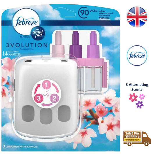 Febreze 3Volution Air Freshener Plug In Refills Room Diffuser Cherry Blossom