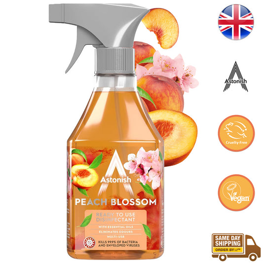 Astonish Disinfectant Ready To Use Surface Cleaner Spray Peach Blossom 550ml