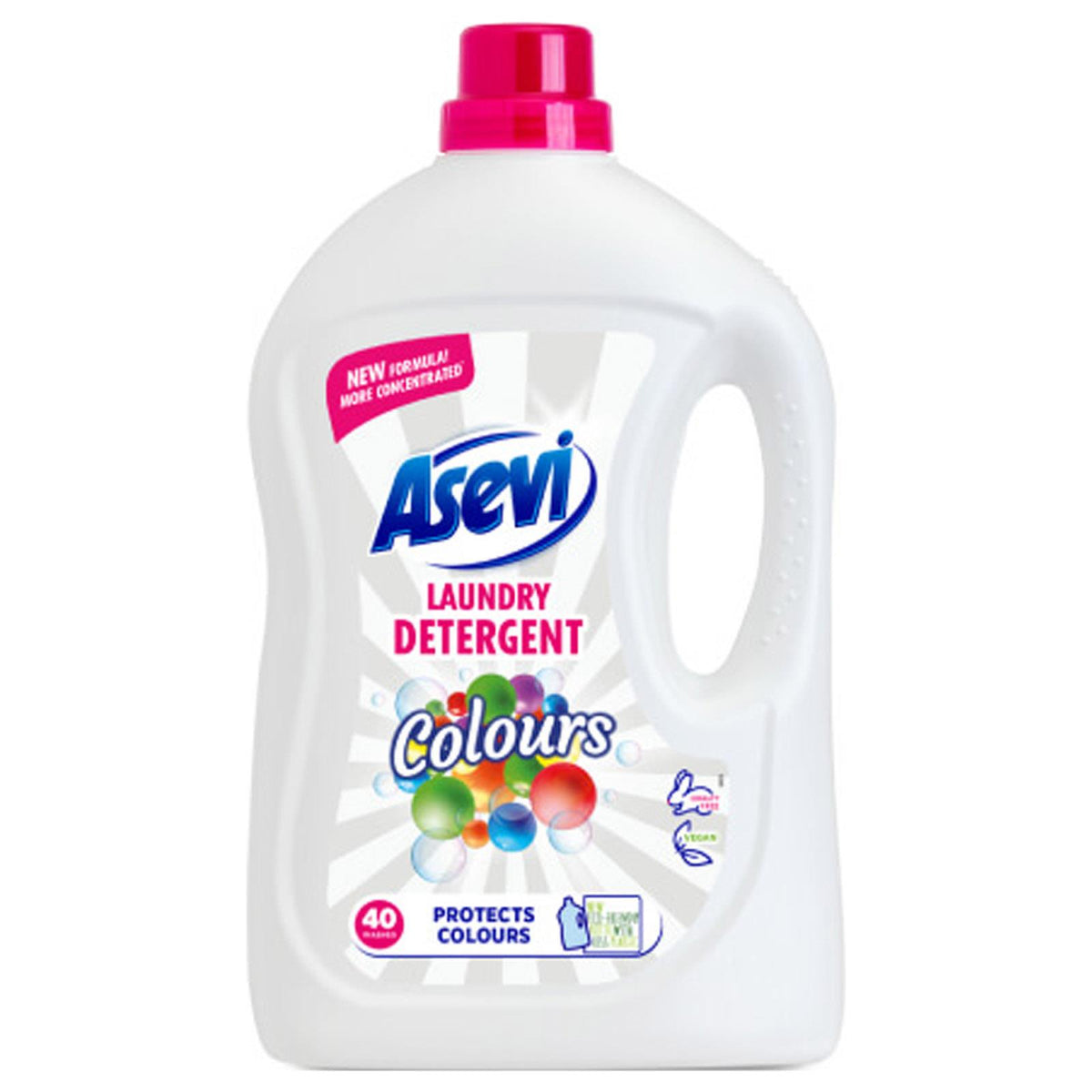 Asevi Laundry Detergent Protects Colours Liquid Fabric Clothes 40 Washes 2.4L